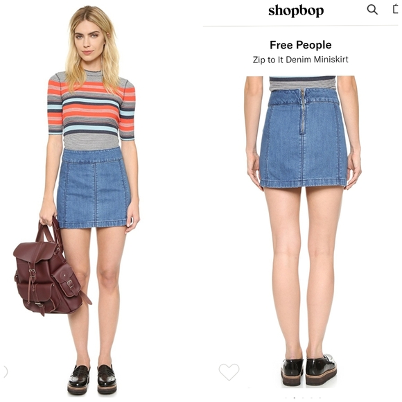 back zip denim skirt